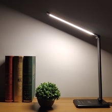 Smart Touch LED Desk Lamp – Dimmable Eye-Care Folding Light – Black, Charging 5 levels dimming USB