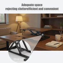 32-Inch Sit-to-Stand Desk Converter – Dual Monitor Walnut – alternate product view