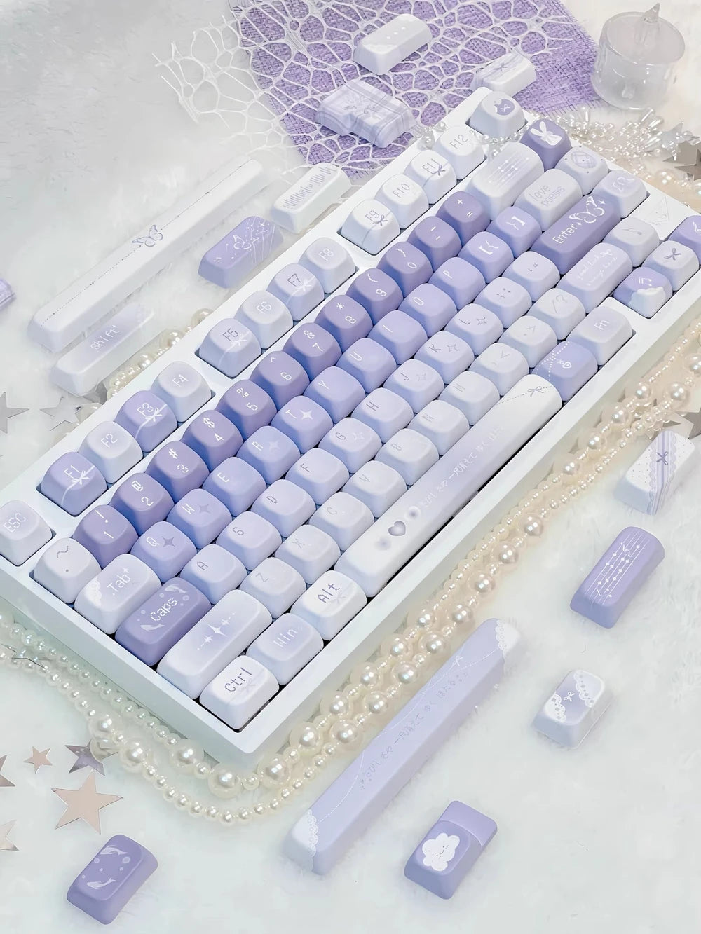 Muse Color Butterfly Whisper Keycaps  Original-height PBT