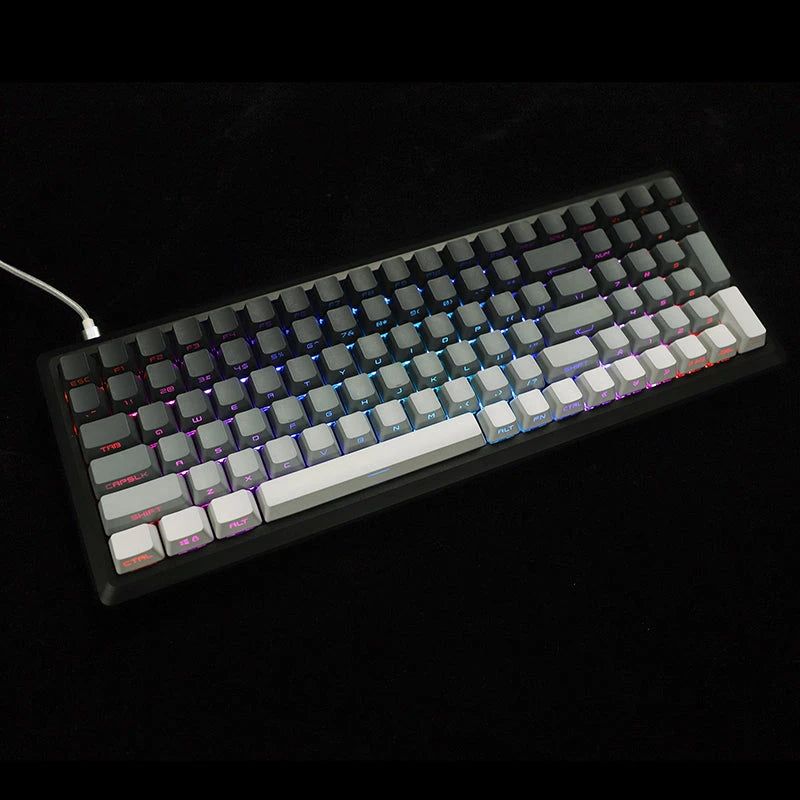 Gradient PBT Keycap Set – Transparent OEM Profile – 123key engraved keycap