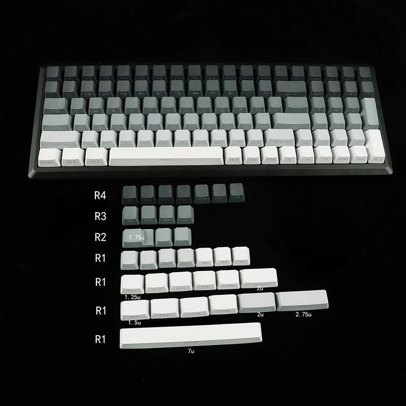 Gradient PBT Keycap Set – Transparent OEM Profile – 108key engraved keycap