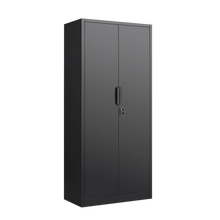 72-Inch 2-Door Steel File Cabinet with Lock – 4 Shelves Black – alternate product view