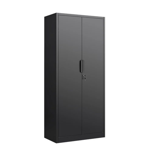 72-Inch 2-Door File Cabinet With Lock, 4 Adjustable Shelves, Heavy-Duty Steel Construction, For Commercial Office, Home Office, Legal Size & Letter File Storage, Organization Cabinet In Black