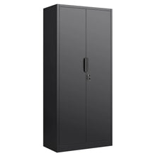 70-Inch 2-Door Steel File Cabinet with Lock – 4 Shelves Black – alternate product view