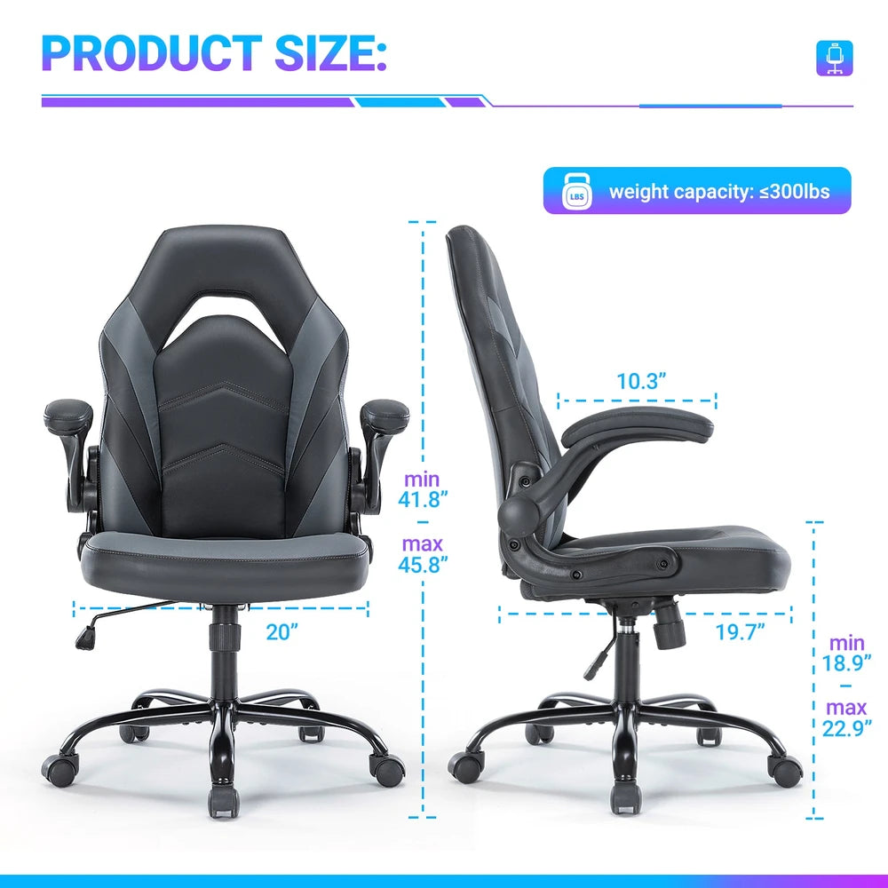 PU Leather Gaming Chair – Ergonomic Swivel Office Chair – Pink