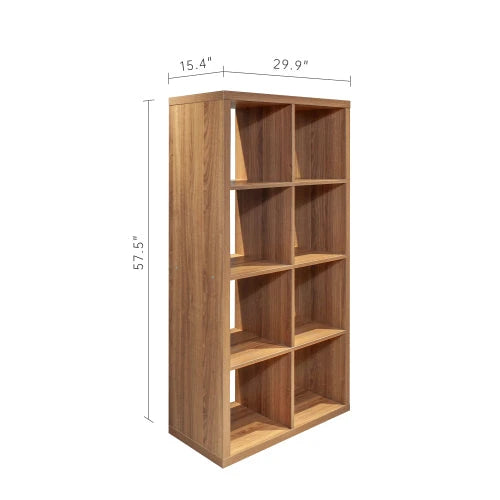 2 X 4 Cube Bookshelf Bookshelves For Home, Office, Walnut Color – alternate product view