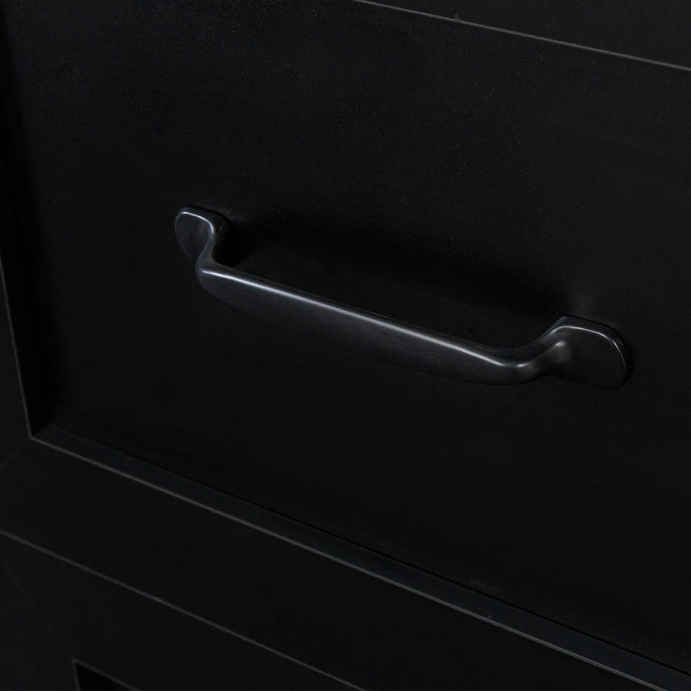 Home Office Computer Desk With Hutch, Antiqued Black Finish