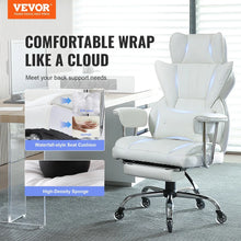 Big & Tall Reclining Office Chair with Footrest – White – alternate product view