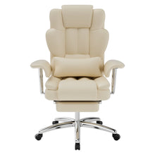 Big & Tall Executive Reclining Office Chair with Footrest – Beige – alternate product view