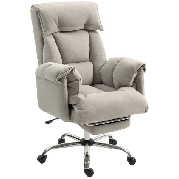 AA Furniture Office Chair,Artificial Rabbit Hair Home Office Chair With Golden Metal Base,Adjustable Desk Chair Swivel Office Chair,Vanity Chair  Gray