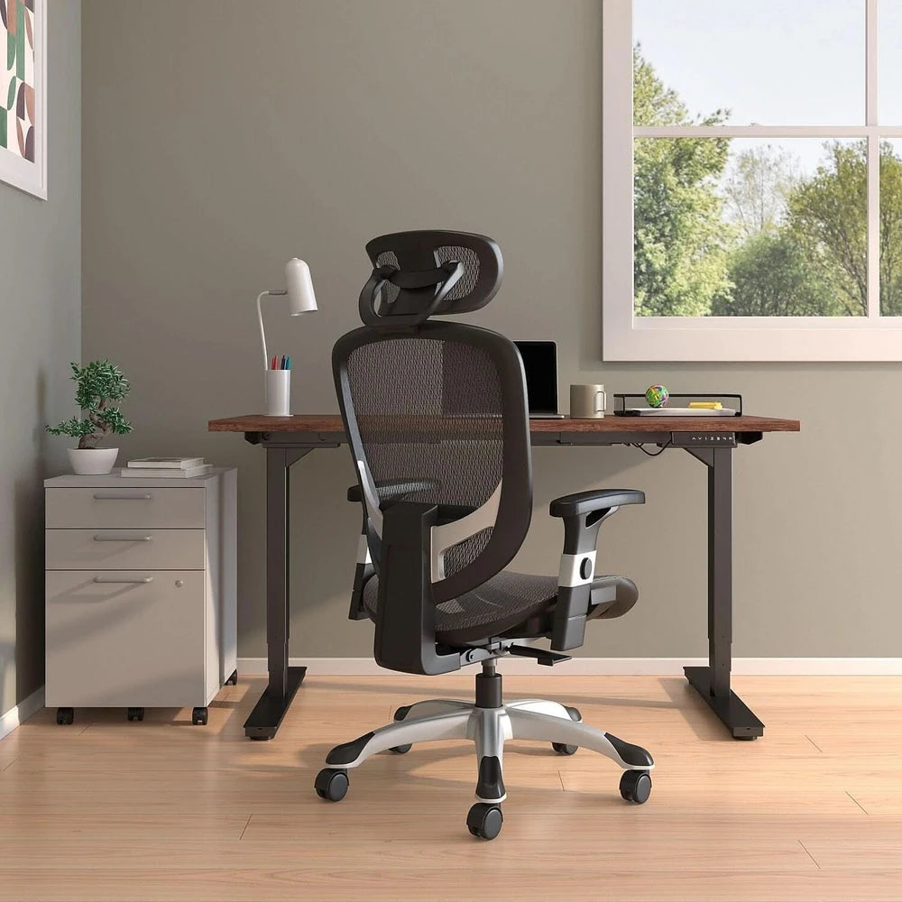 Hyken Ergonomic Mesh Swivel Task Chair Adjustable Black Office Chair – Black