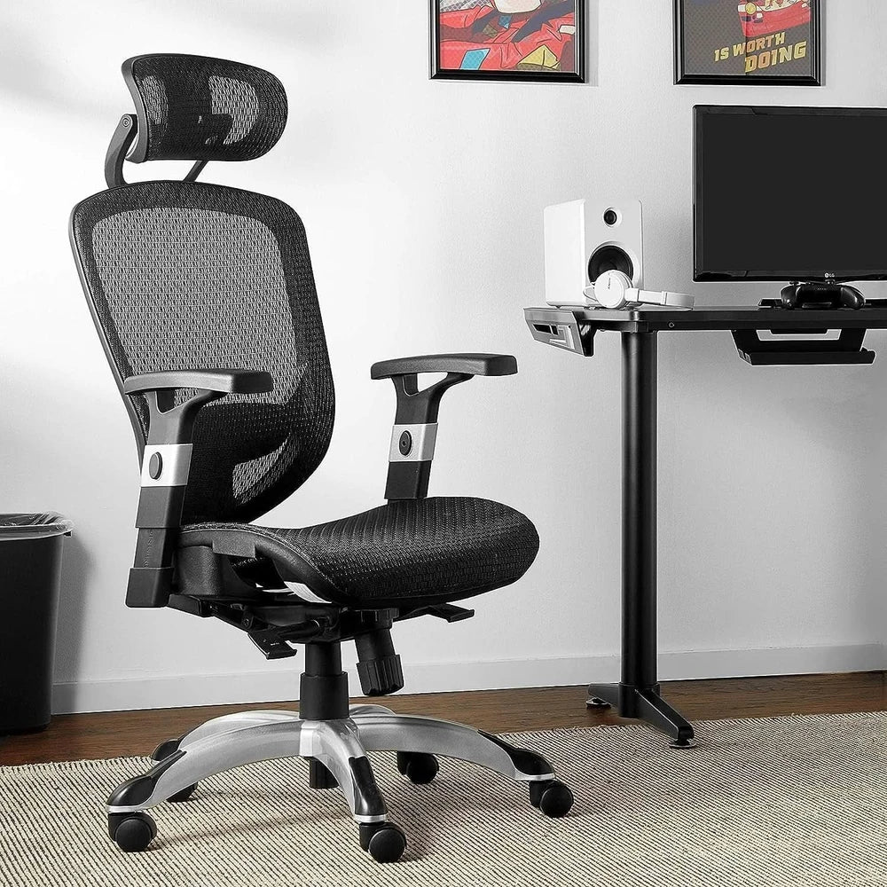 Hyken Ergonomic Mesh Swivel Task Chair Adjustable Black Office Chair – alternate product view