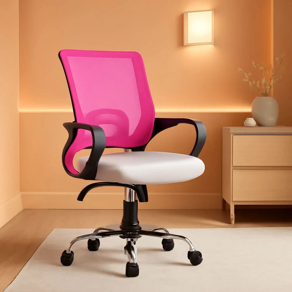 Ergonomic Pink Office Chair With Back Support For Home Office – Pink