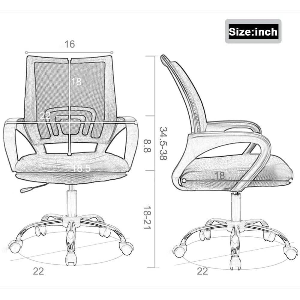 Ergonomic Pink Office Chair With Back Support For Home Office – alternate product view