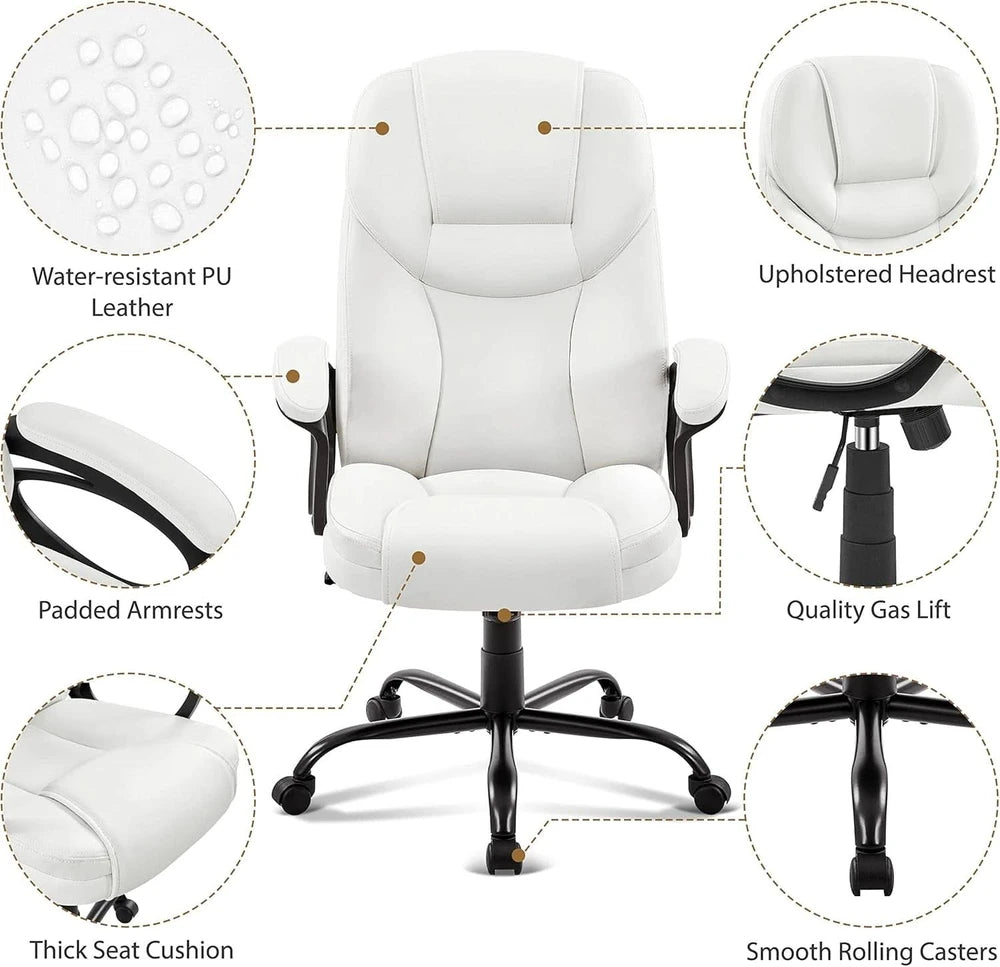 High Back Executive Chair White Ergonomic Office Chair – alternate product view