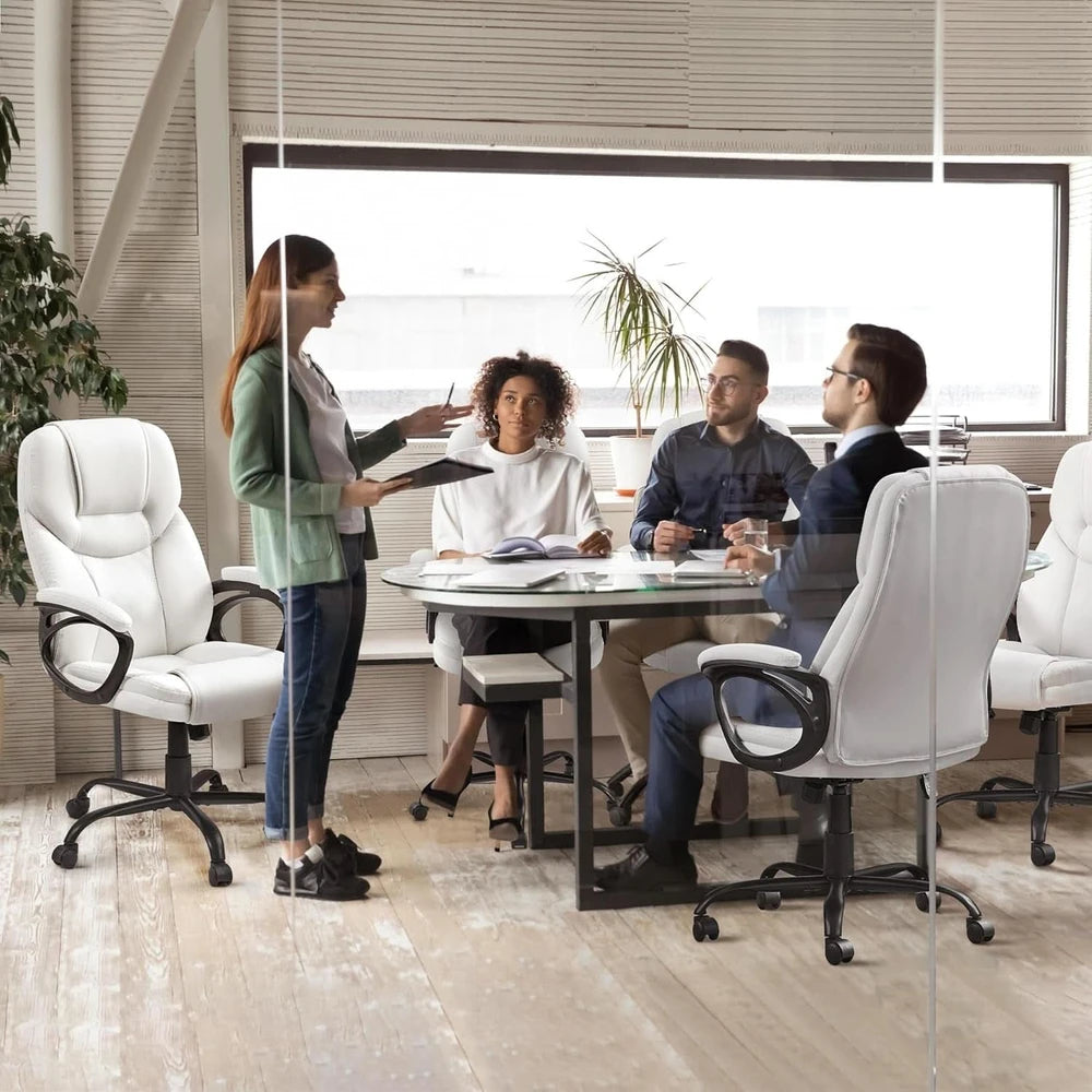 High Back Executive Chair White Ergonomic Office Chair