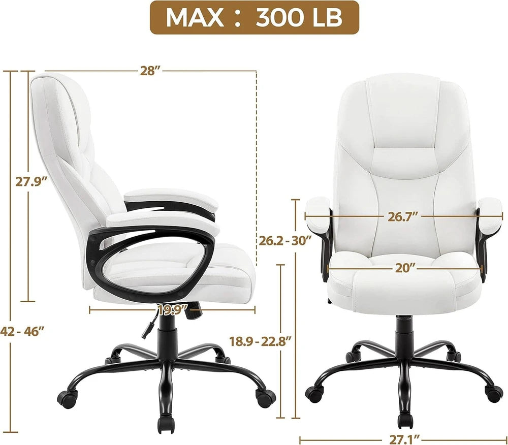 High Back Executive Chair White Ergonomic Office Chair – alternate product view