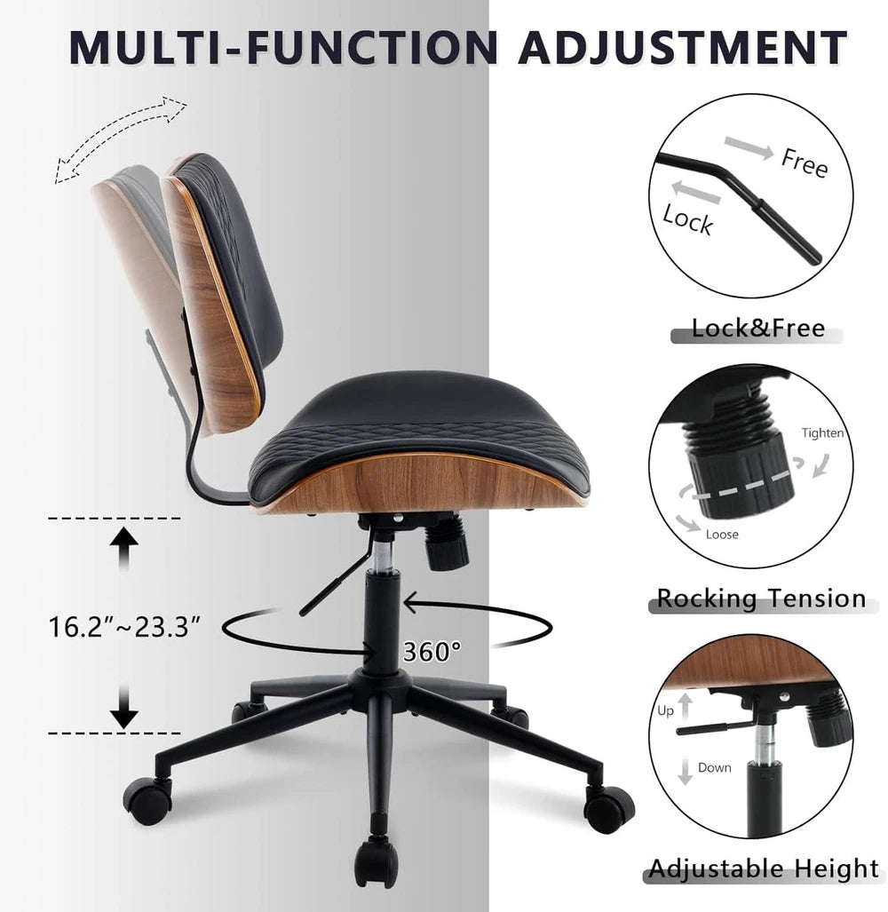 Office Chair Black 360 Swivel Ergonomic Desk Chair – alternate product view