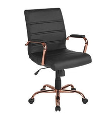 Executive Office Chair with Lumbar Support – Black with Silver