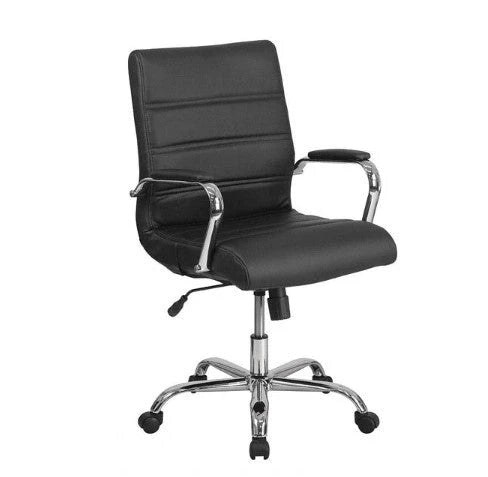 Executive Office Chair with Lumbar Support – White with Rose Gold