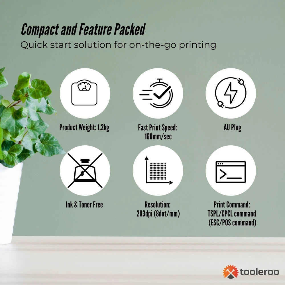 Bluetooth Thermal Label Printer – USB POS Receipt & Shipping – alternate product view