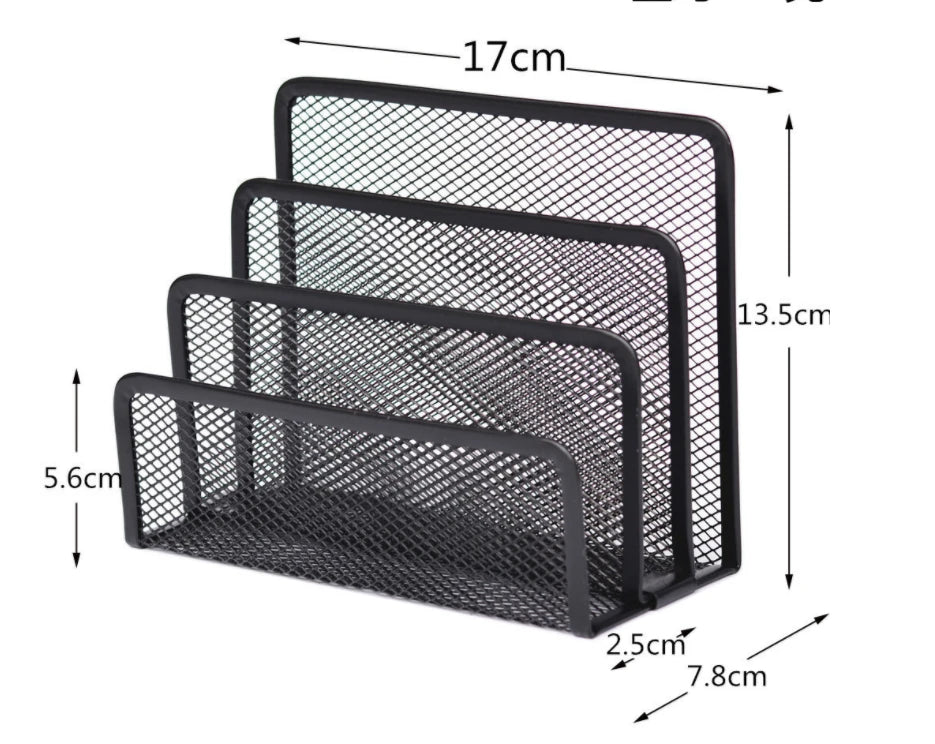 Metal Mesh Desk Organizer & Book Shelf for Office – alternate product view
