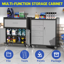 Metal Tool Storage Cabinet on Wheels – Garage & Office – alternate product view
