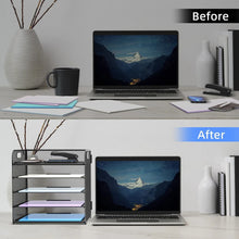 5-Tier Mesh Desk Paper Organizer & Letter Tray with Handles – alternate product view