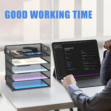 5-Tier Mesh Desk Paper Organizer & Letter Tray with Handles – alternate product view