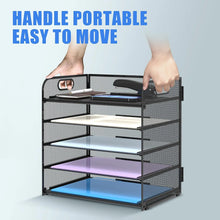 5-Tier Mesh Desk Paper Organizer & Letter Tray with Handles – alternate product view