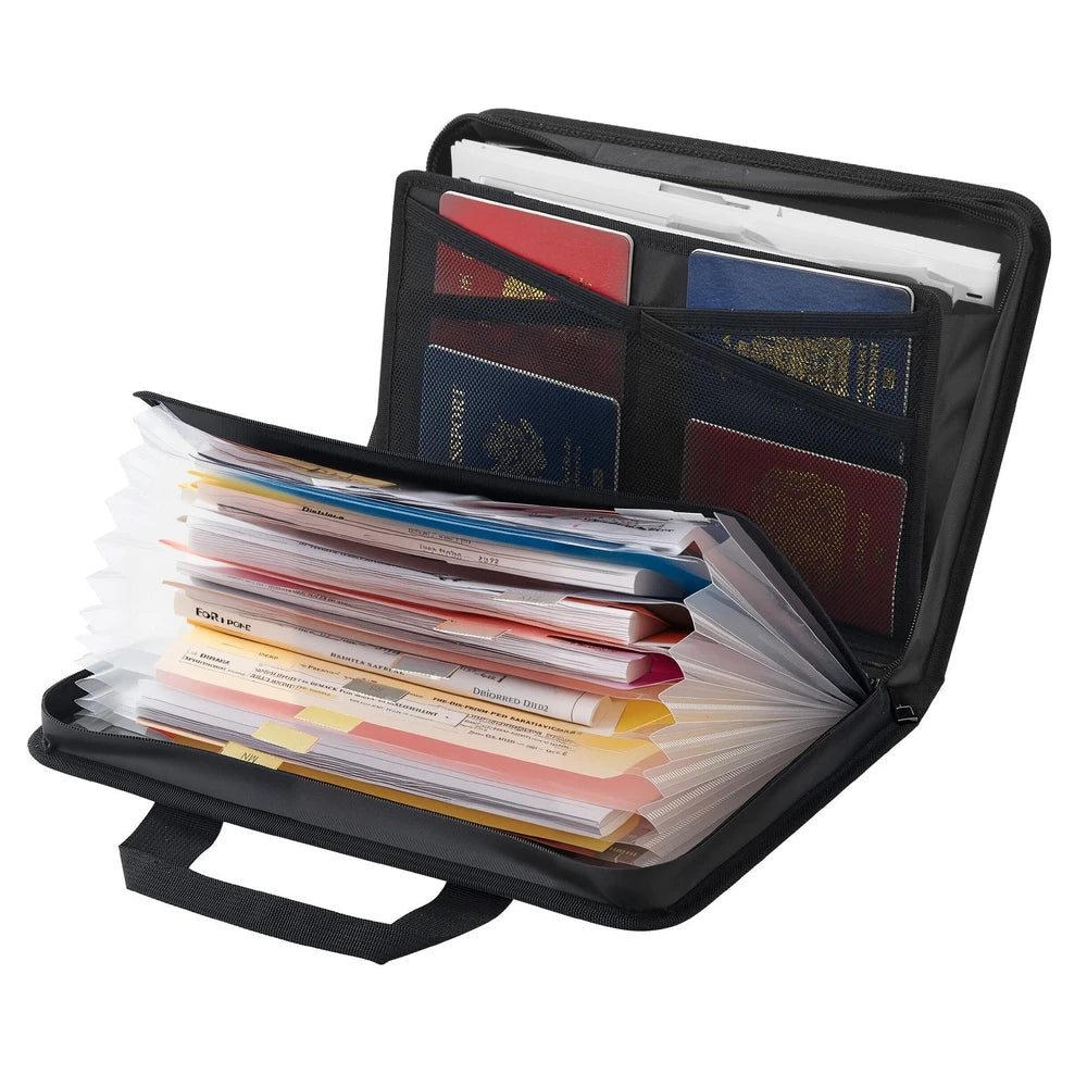 Fireproof Document Bag, 1832 ℉ Heat Insulated Fireproof & Waterproof Bag, Portable Multi-Layer File Storage Security Organizer Home Office Travel Use, For Passports, Important Documents, Files