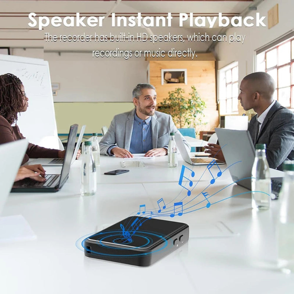 Magnetic voice-activated digital recorder with built-in microphone