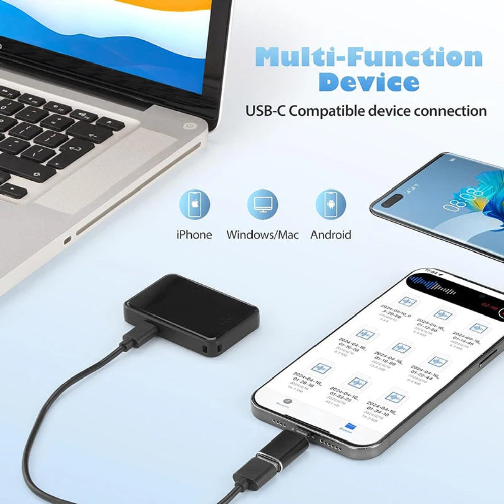 Magnetic Voice-Activated Digital Recorder with Microphone – 60-Hour Recording
