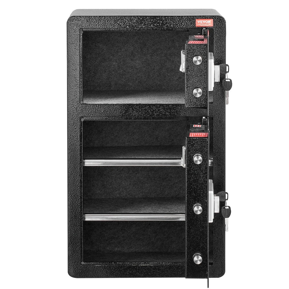 Double Doors 4.5 Cu Ft Safe Box With Key Lock  Password Safe Lock Box With Fireproof Bag, Key Rack, LED Light And 2 Height Adjustable And Removable Divider For Money, Documents, Jewelry And