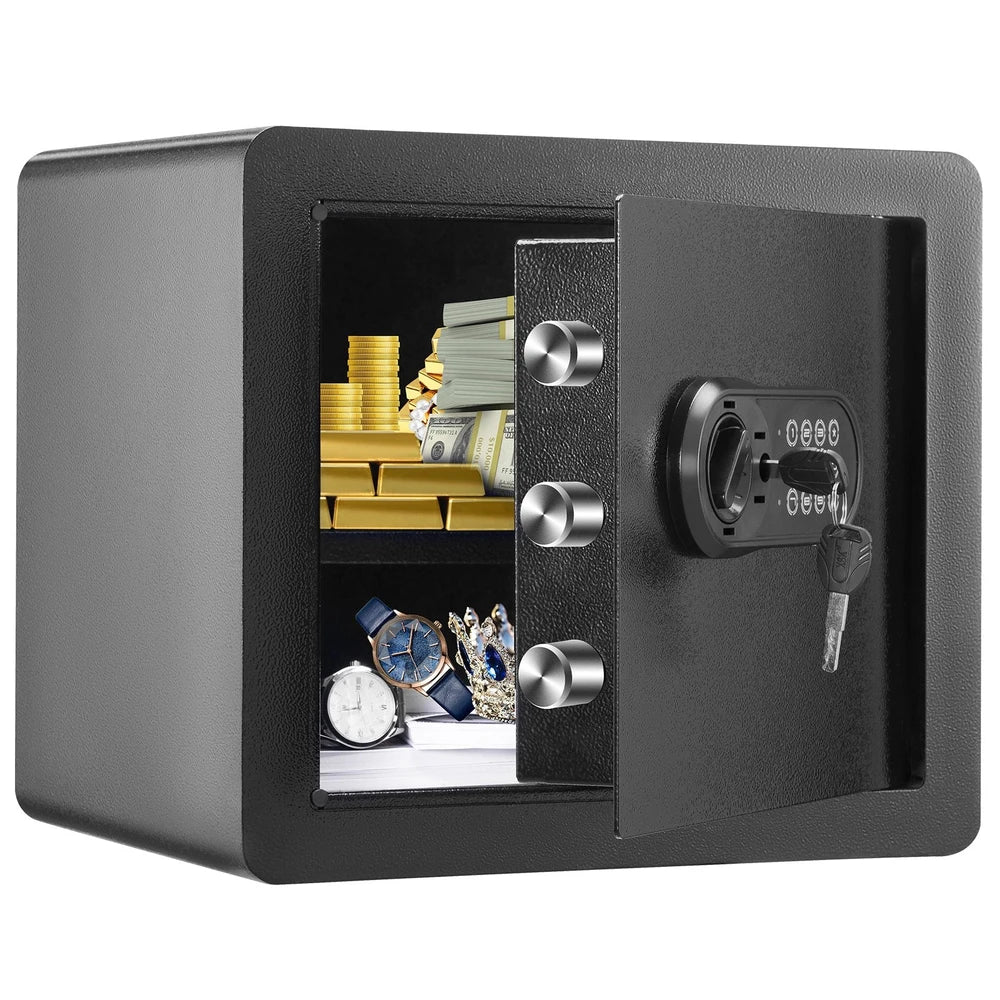 Safe, 1.2 Cubic Feet Home Safe, Steel Security Safe With Digital Keypad And 2 Keys, Cabinet Safe With Fire-proof Bag, Protect Cash, Gold, Jewelry, Documents For Home, Hotel, 15.8x11.8x13.8 Inche