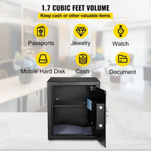 1.7 Cu Ft Fingerprint Safe Box with Digital Keypad & Keys – Black