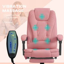 7-Point Massage Office Chair with Lumbar Support – Pink – alternate product view