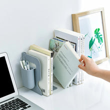 Retractable Bookends & Desk Organizer for Office – White, B