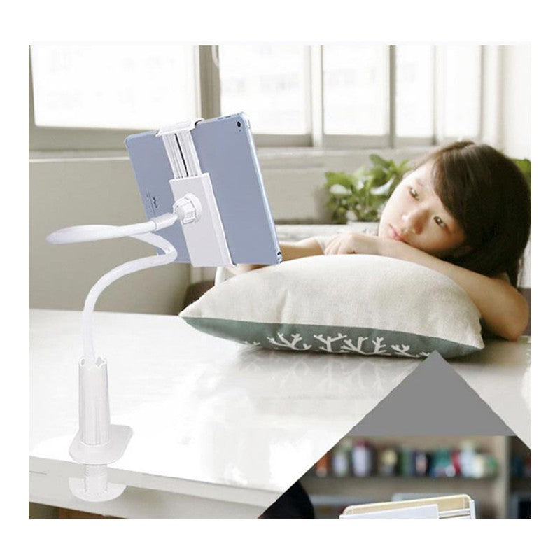 360° Rotating Spiral Phone & Tablet Desk Stand – White