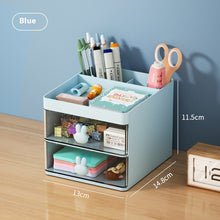 Transparent Partitioned Desktop Storage Drawer Box – Snow White