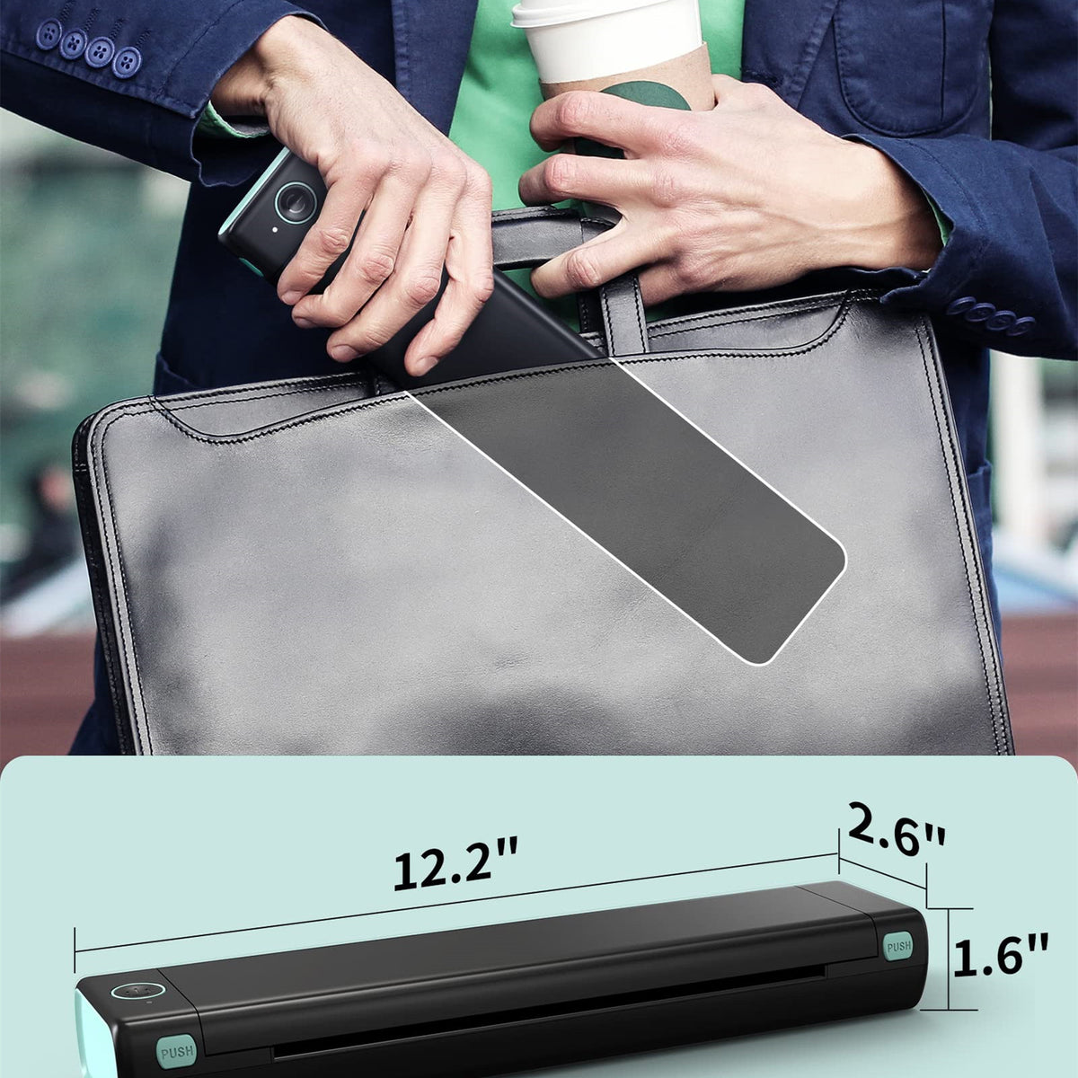 A4 Portable Wireless Printer for Home & Office – M08F green, USB