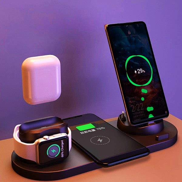 Wireless Charging Desk Station – Multi-Device Charger Pad – Black, 10w